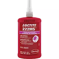 Loctite 22241 Purple 222MS Low Strength Threadlocker, 300 Degree F Maximum Temperature, 250 mL Bottle