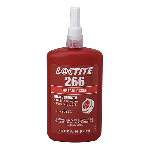 Loctite 26774 Red/Orange 266 High-Temperature/High-Strength Threadlocker, 250 mL Bottle