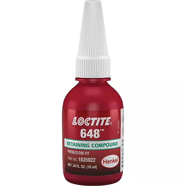 Loctite 648 Retaining Compound Green Liquid 10 mL Bottle - 00648