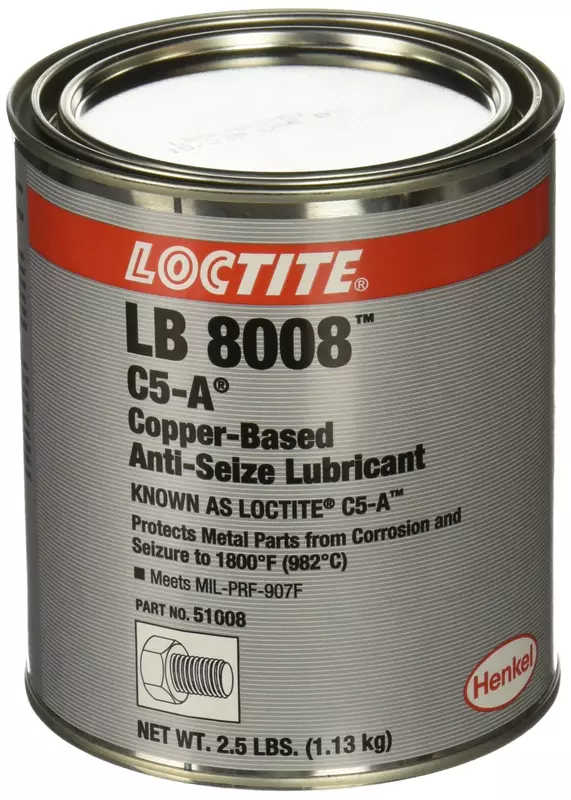 Loctite 51008 Copper LB 8008 C5-A Anti-Seize Lubricant, -20 Degree F Lower Temperature Rating to 1800 Degree F Upper