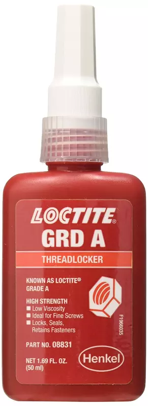 Loctite 08831 Red 088 Letter Grade A High Strength Threadlocker, 50 ml, 1.69 fl. oz. Bottle