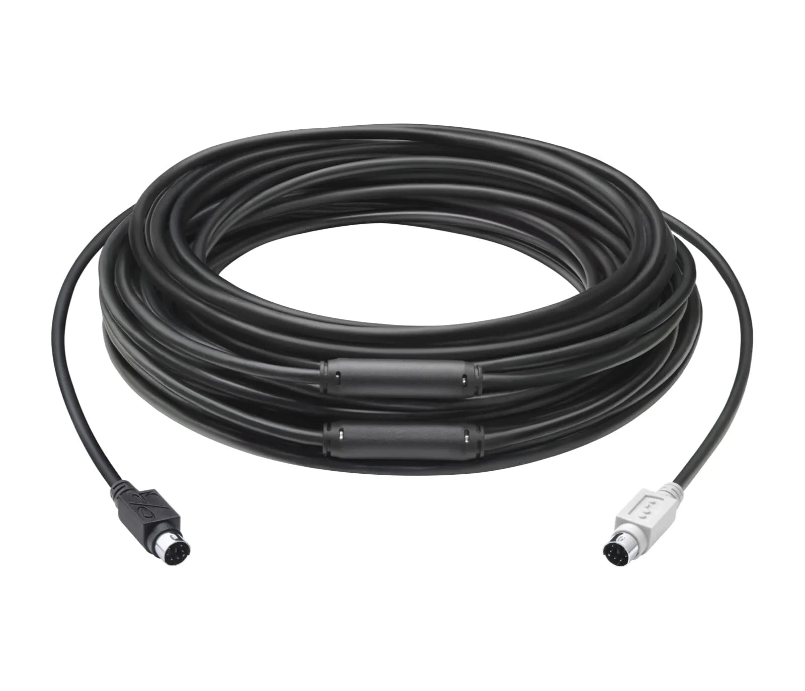 Logitech Group 15M Mini-DIN Extension Cable, 49.2ft, Black