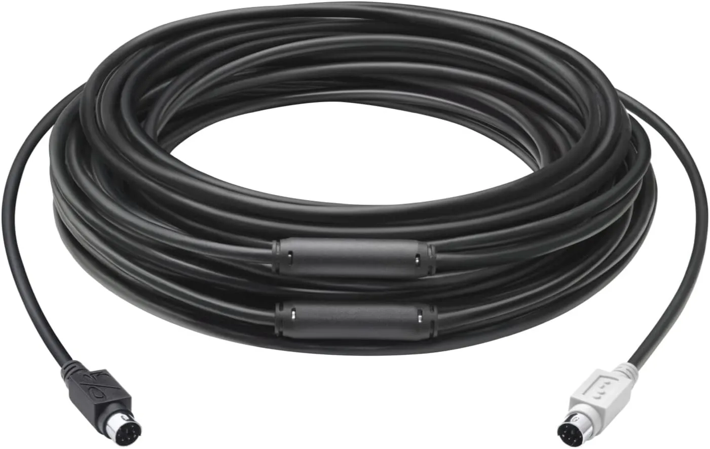 Logitech Group 15M Mini-DIN Extension Cable, 49.2ft, Black
