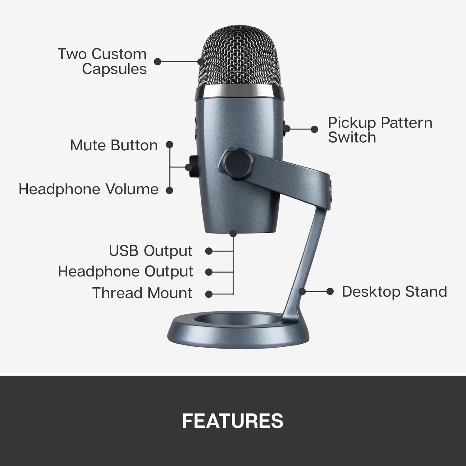 LOGITECH FOR CREATORS Blue Yeti Nano USB Microphone