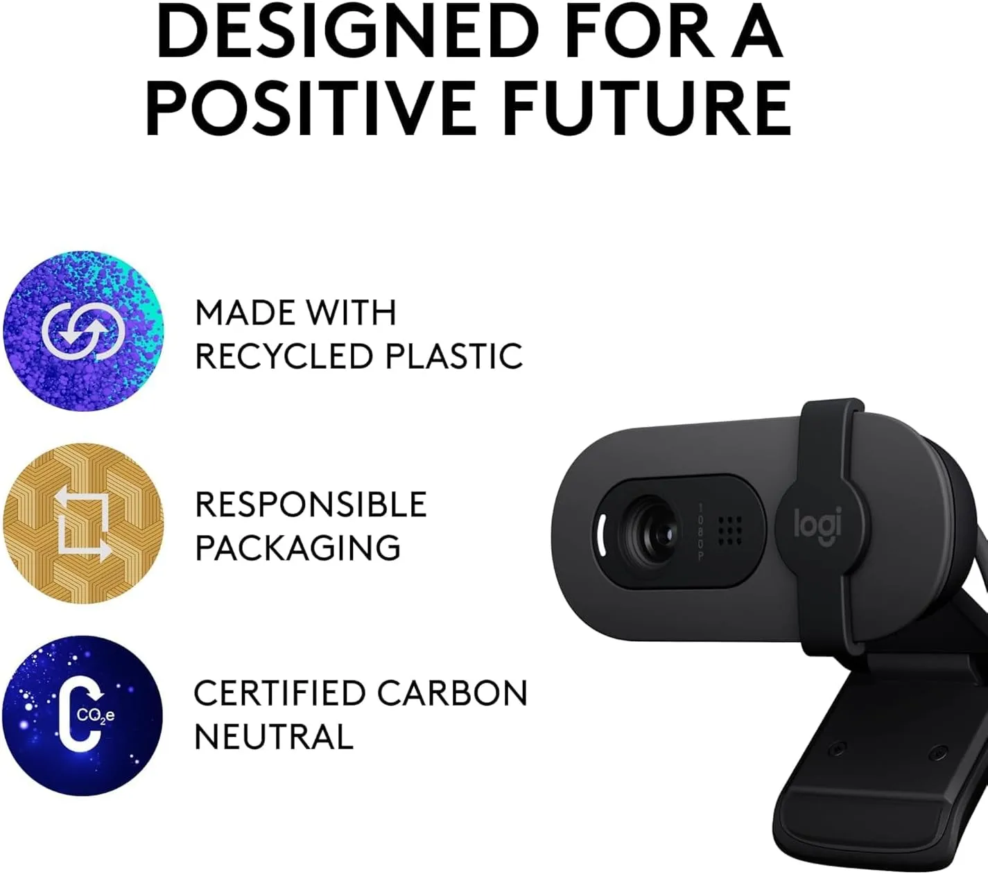 Logitech 960001580 Brio 100 1080p Full HD Webcam (Graphite)