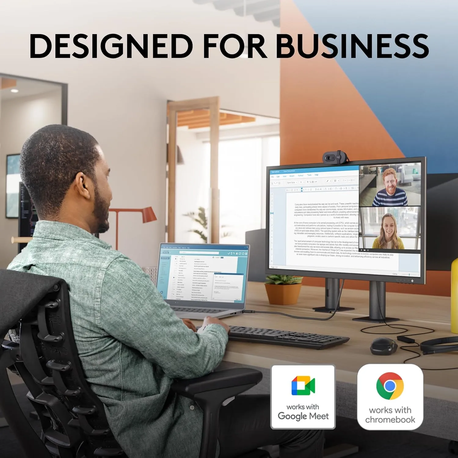 Logitech Brio 105 Full HD 1080p Business Webcam with Auto-Light Balance, USB-A, Privacy Shutter, Easy Set-Up
