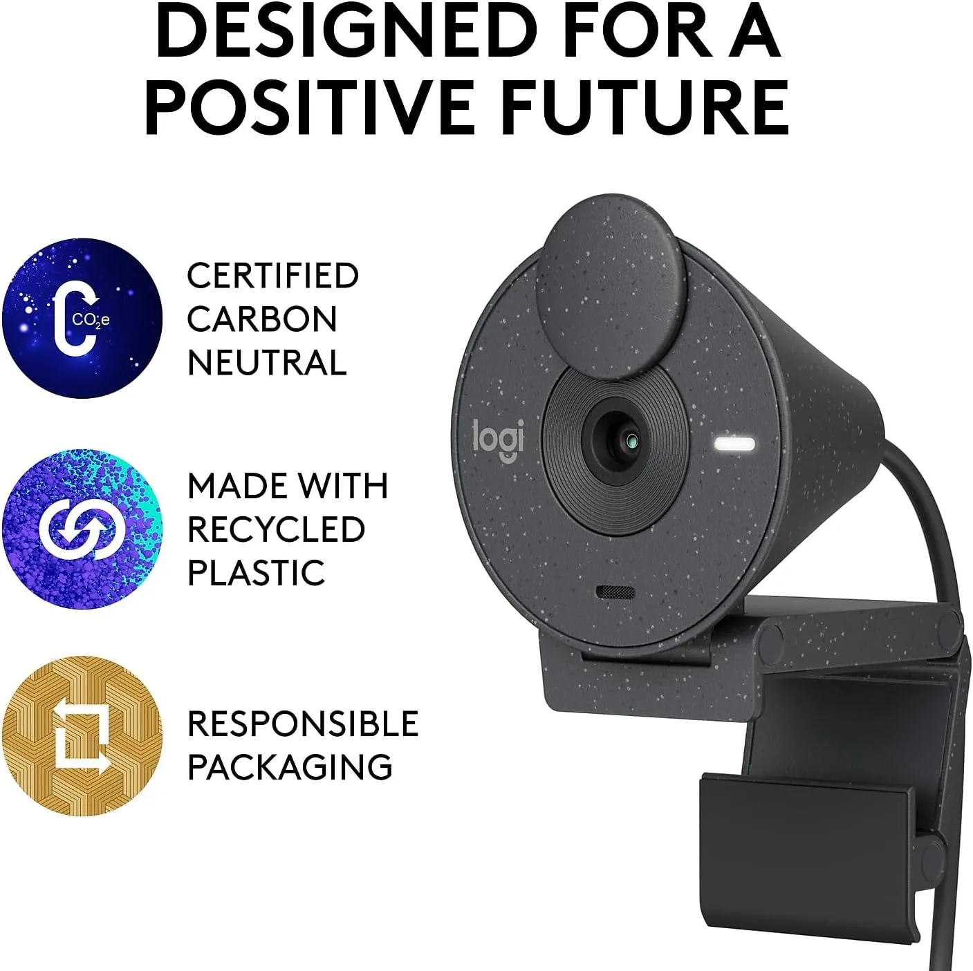 Logitech BRIO Webcam - 2 Megapixel - 30 fps - Graphite - USB Type C - Retail