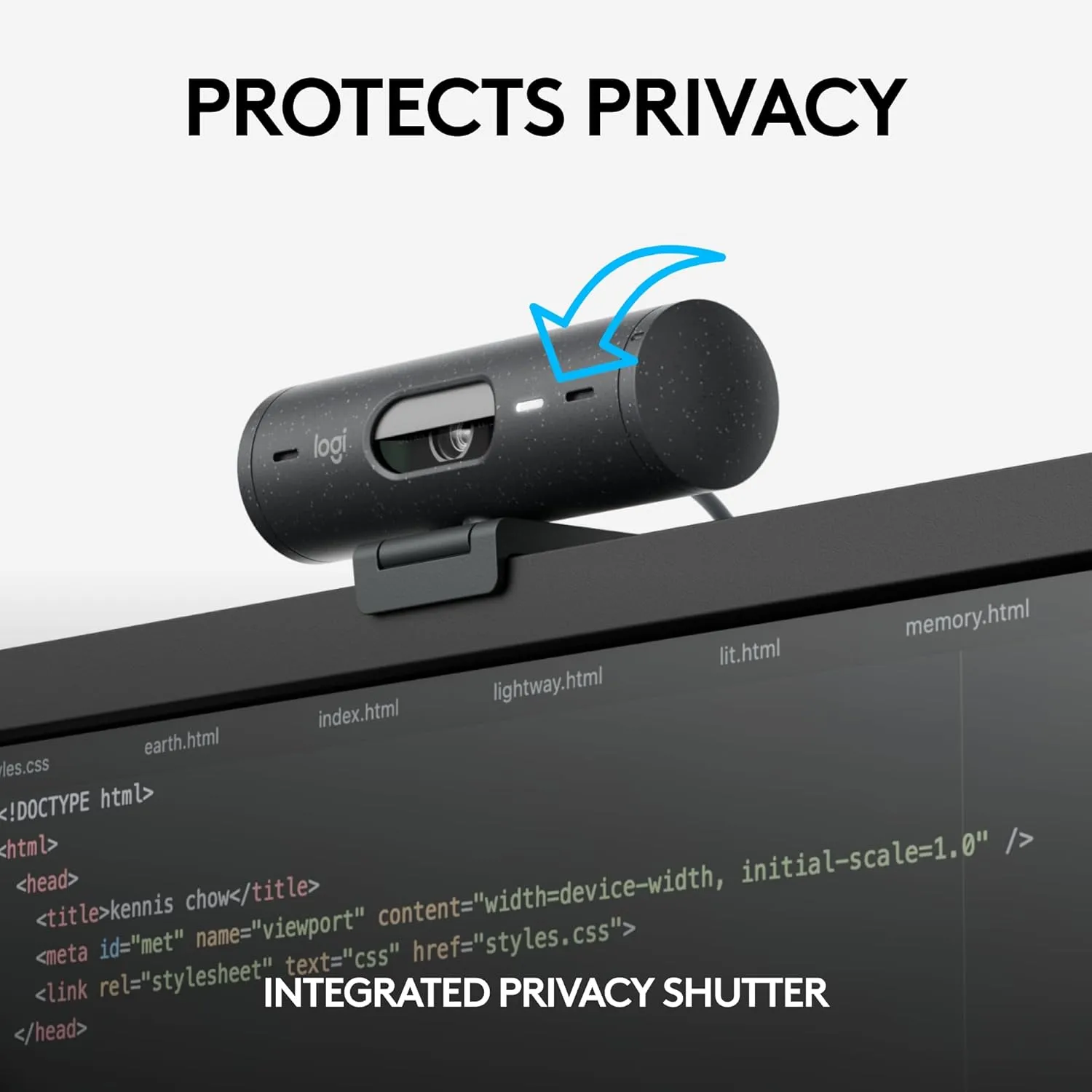 Logitech Brio 505 Full HD Webcam, Auto Light Correction, Privacy Shutter