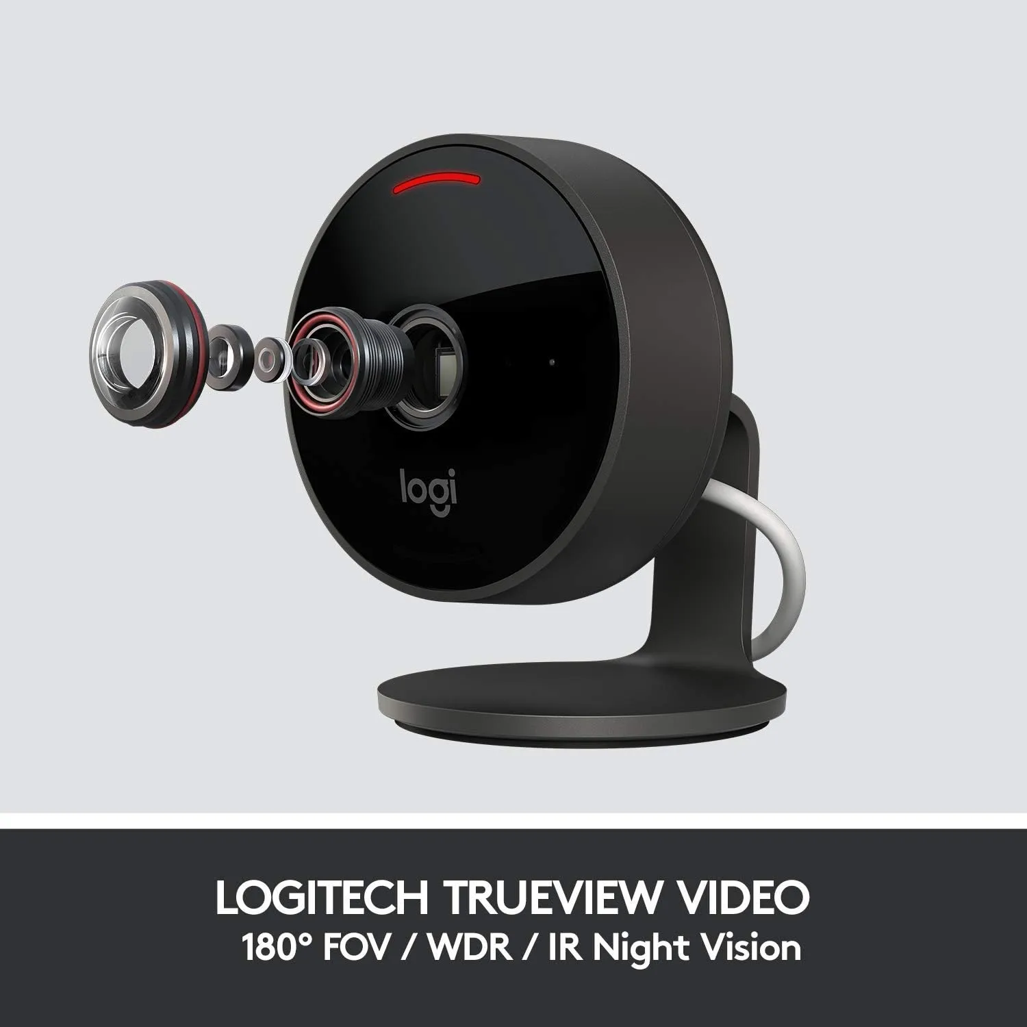 Logitech Circle View Weatherproof Wired Home Security Camera with TrueView Video, 180° Wide Angle, 1080p HD, Night Vision, 2-Way Audio, Tilt for Privacy, Apple HomeKit Secure
