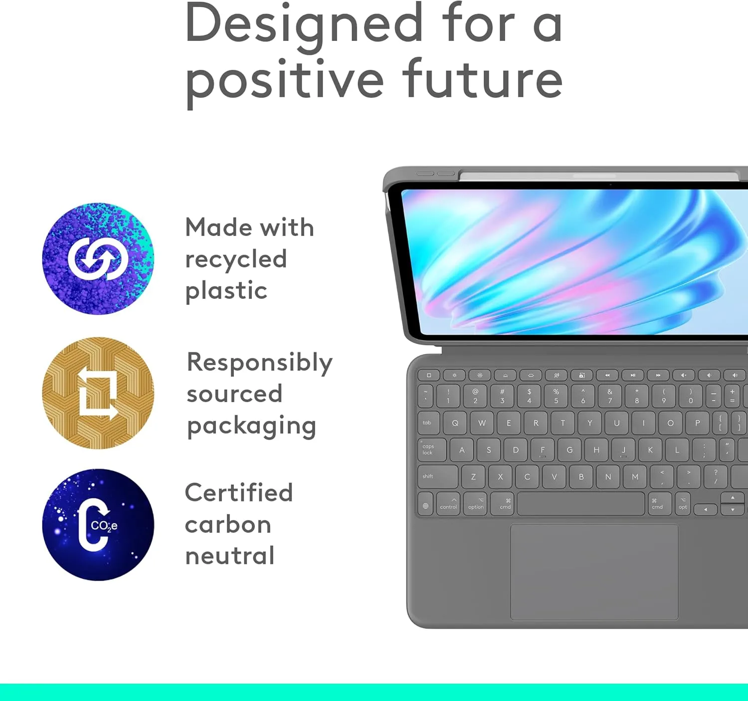Logitech Combo Touch iPad Air 11-inch Keyboard Case - Oxford Grey