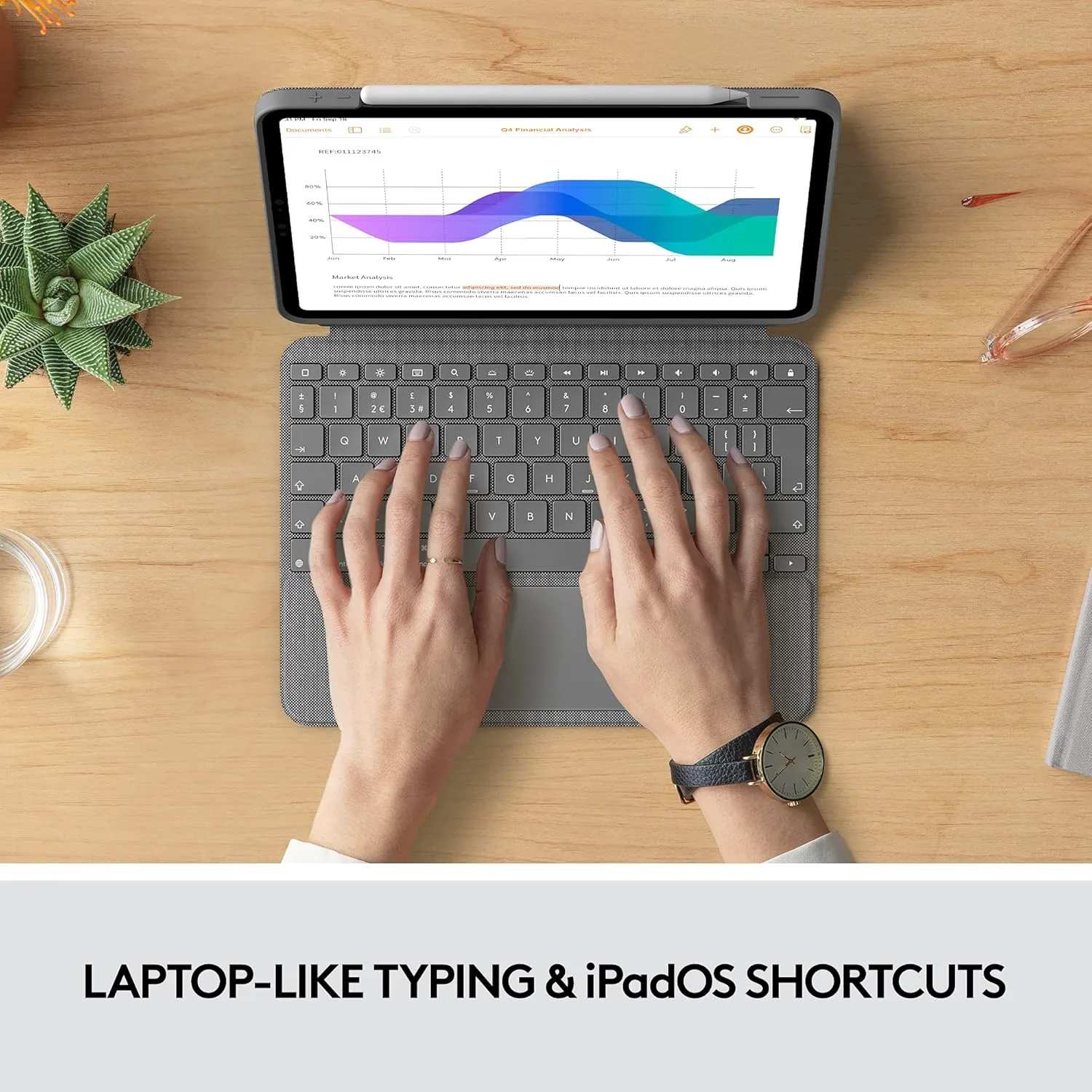 Logitech Combo Touch iPad Pro 11-inch (1st-4th gen) Keyboard Case - Oxford Gray