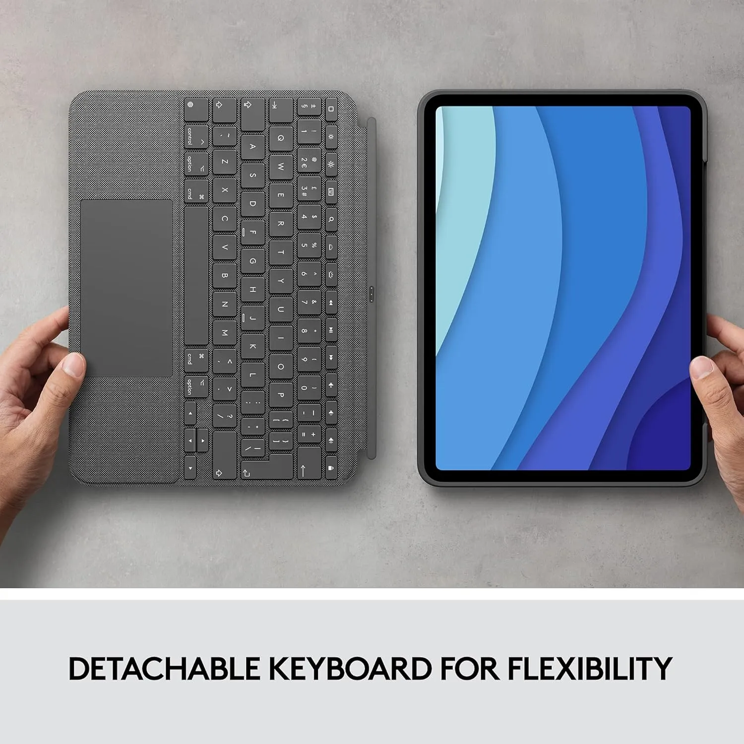 Logitech Combo Touch iPad Pro 11-inch (1st-4th gen) Keyboard Case - Oxford Gray
