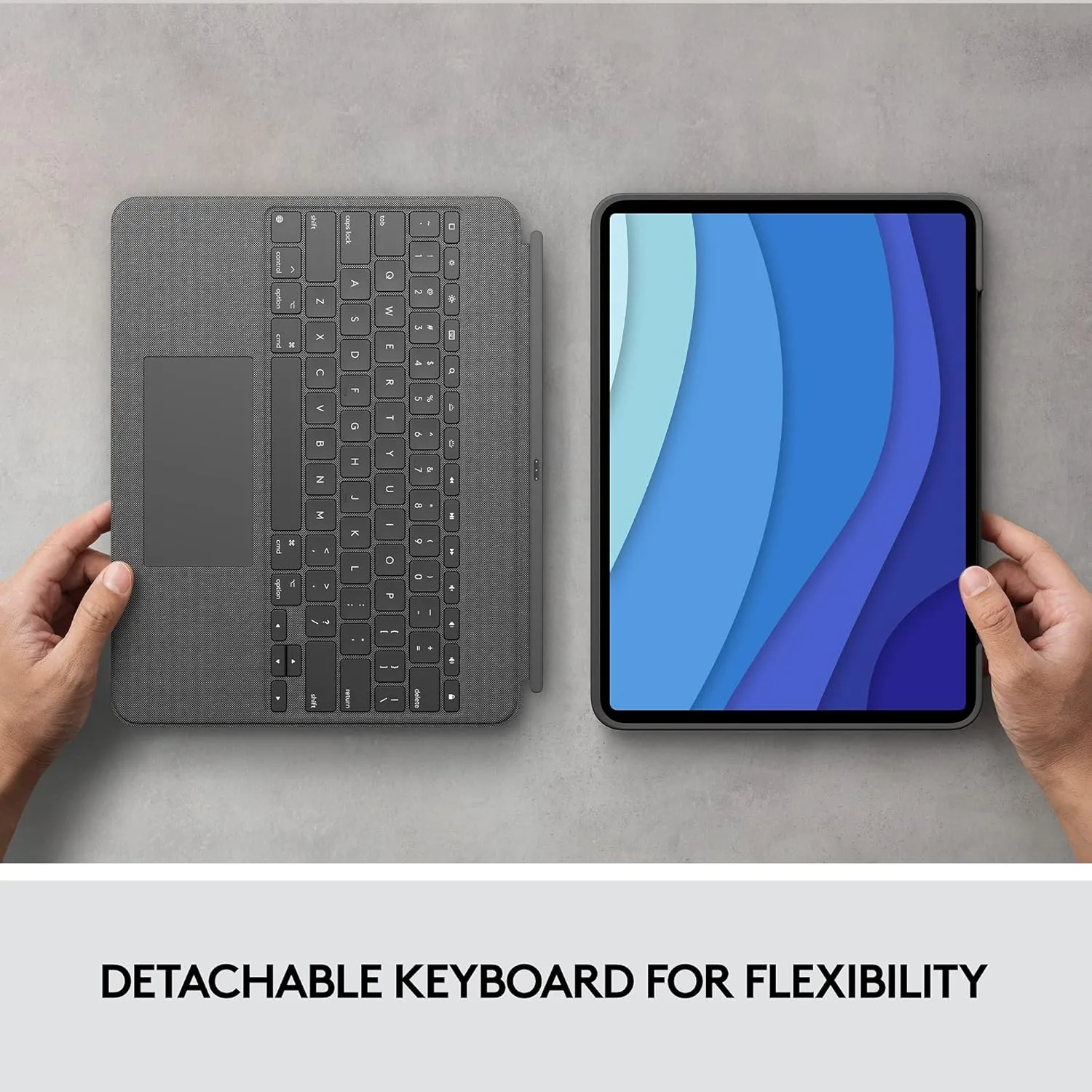 Logitech Combo Touch iPad Pro 12.9-inch Keyboard Case - Oxford Gray