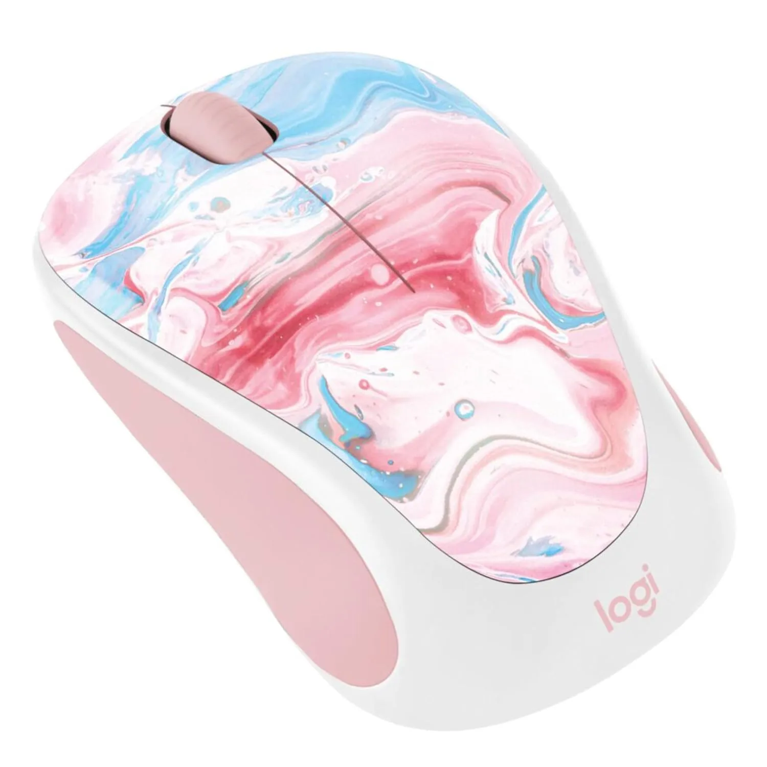Logitech 910007055 Design Collection Limited Edition Wireless 3-Button Ambidextrous Mouse with Colorful Designs - Cotton Candy
