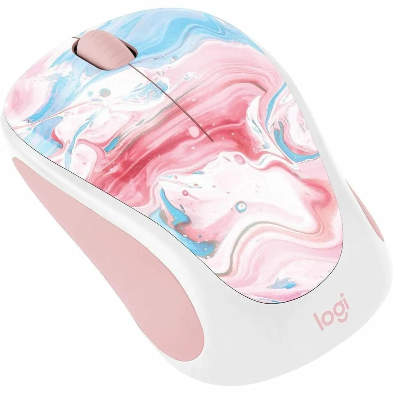 Logitech 910007055 Design Collection Limited Edition Wireless 3-Button Ambidextrous Mouse with Colorful Designs - Cotton Candy