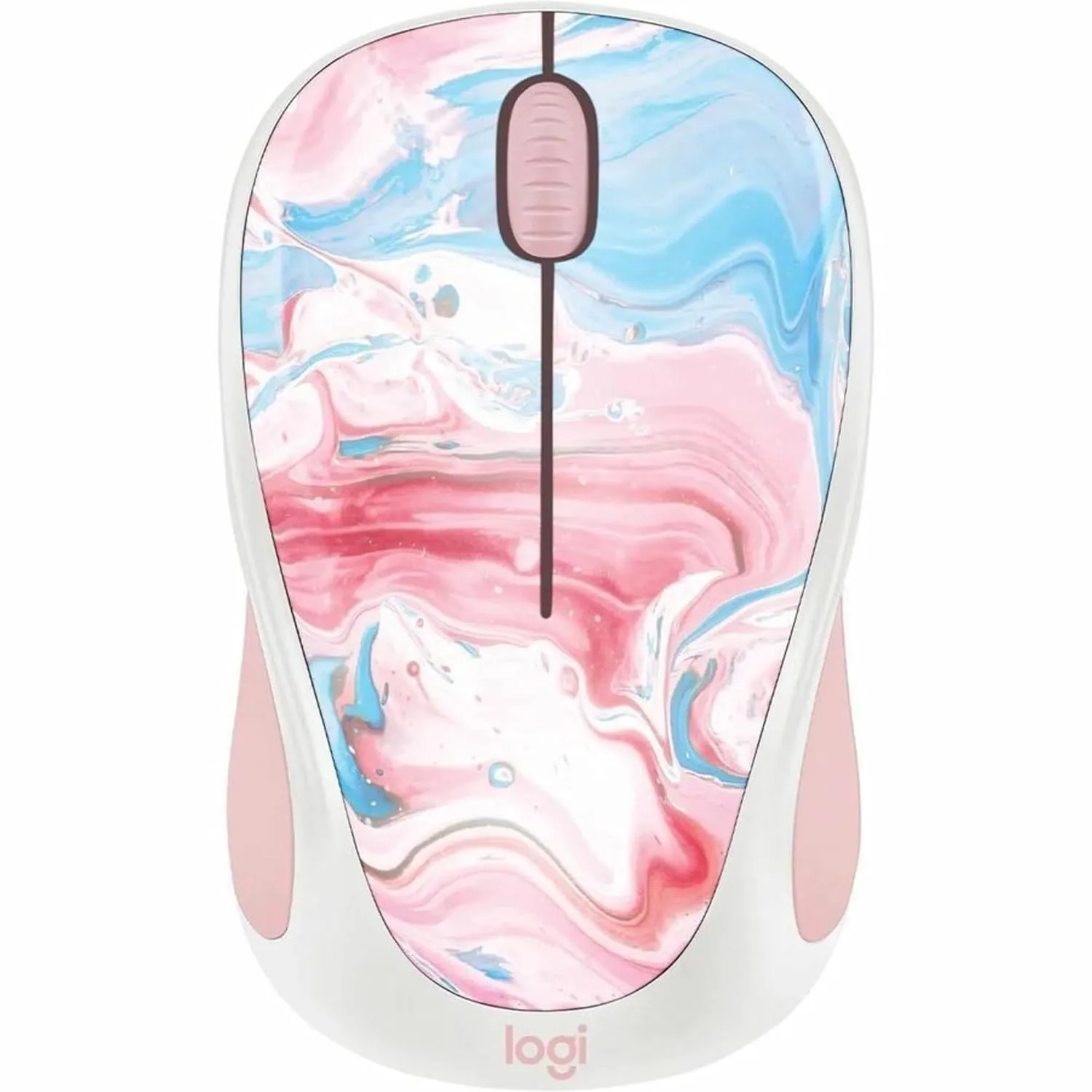 Logitech 910007055 Design Collection Limited Edition Wireless 3-Button Ambidextrous Mouse with Colorful Designs - Cotton Candy