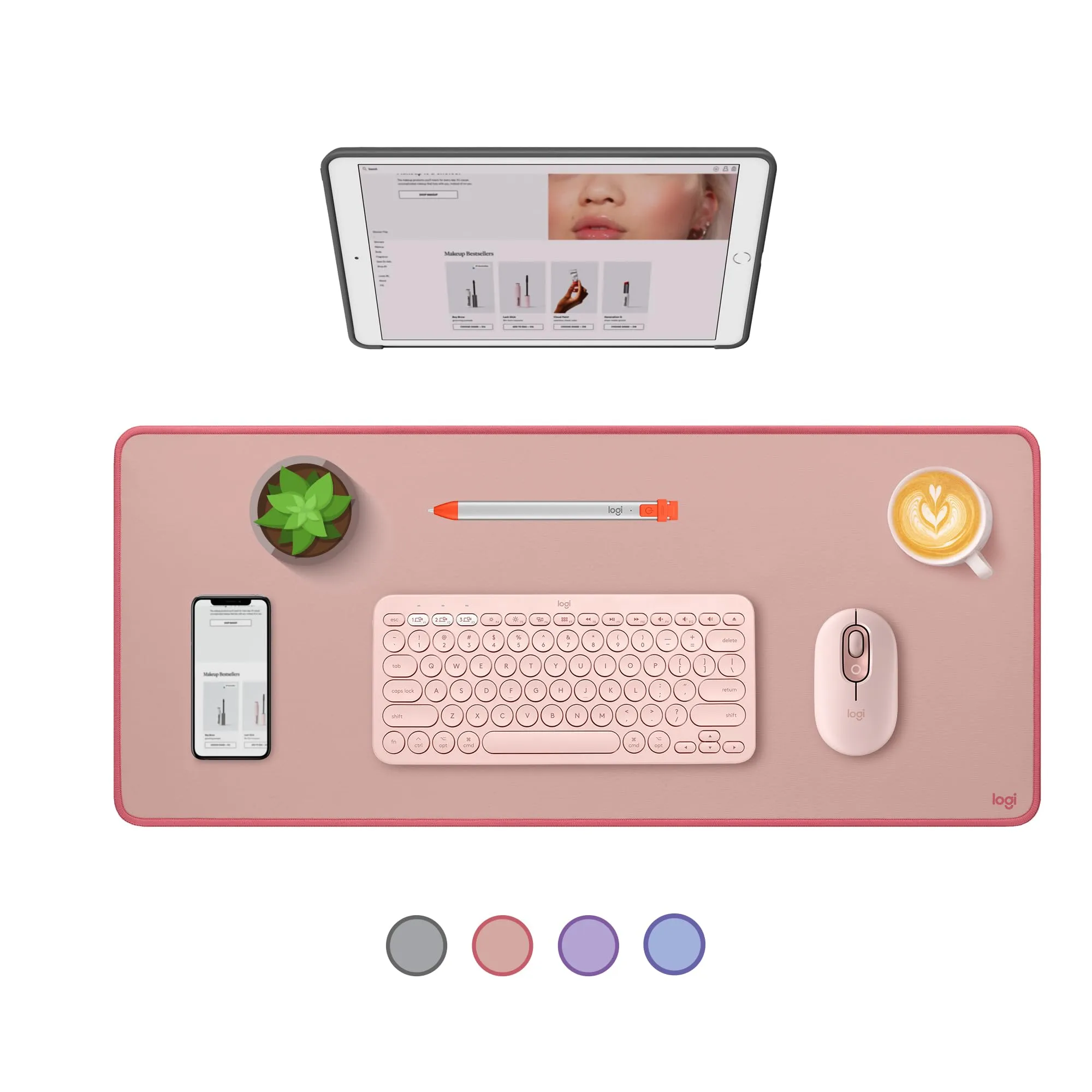 Logitech Desk Mat - Studio Series, Extended Multifunctional Desk Pad