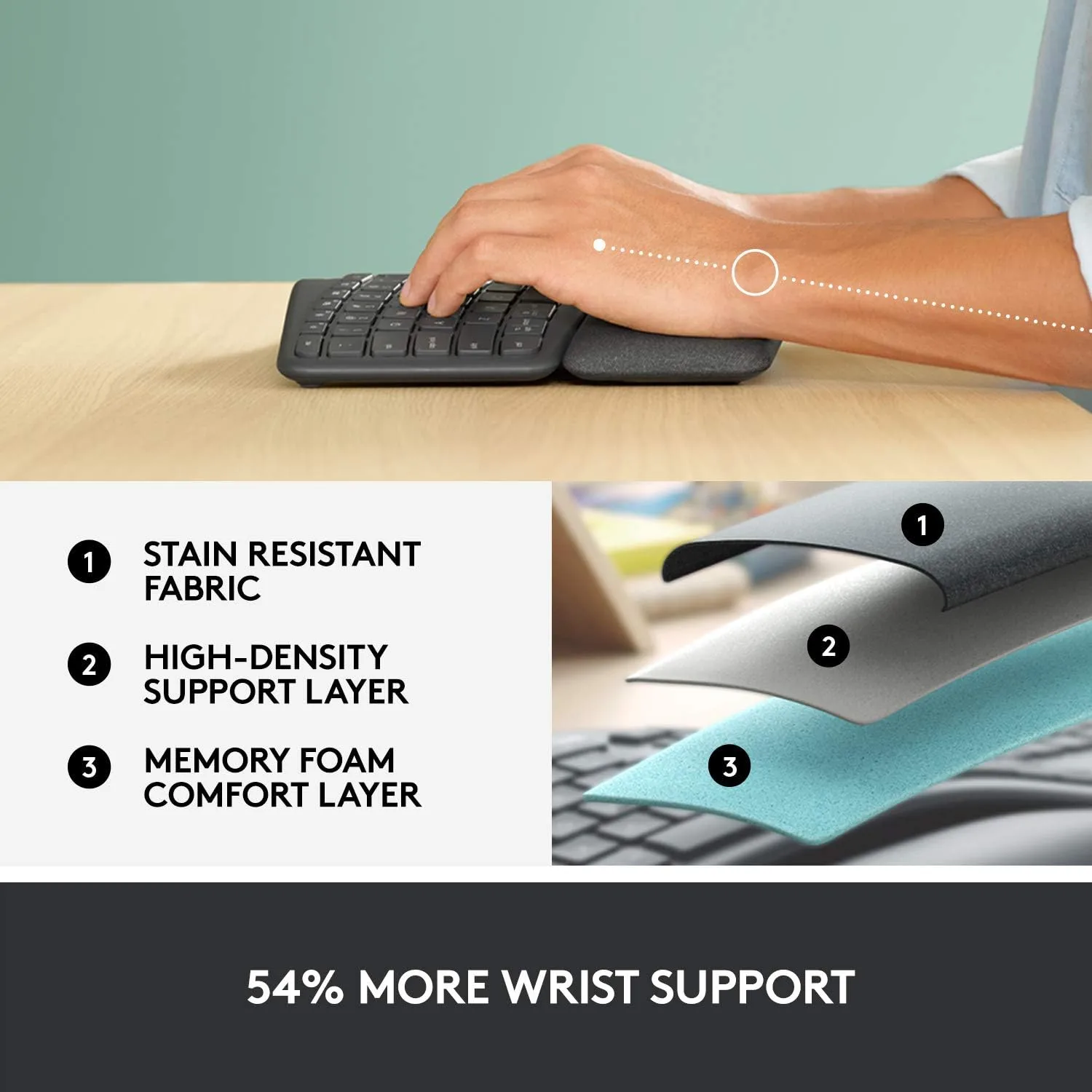 Logitech Ergo K860 Split Wireless Keyboard for Business - Ergonomic Design, Secured Logi Bolt Technology, Bluetooth