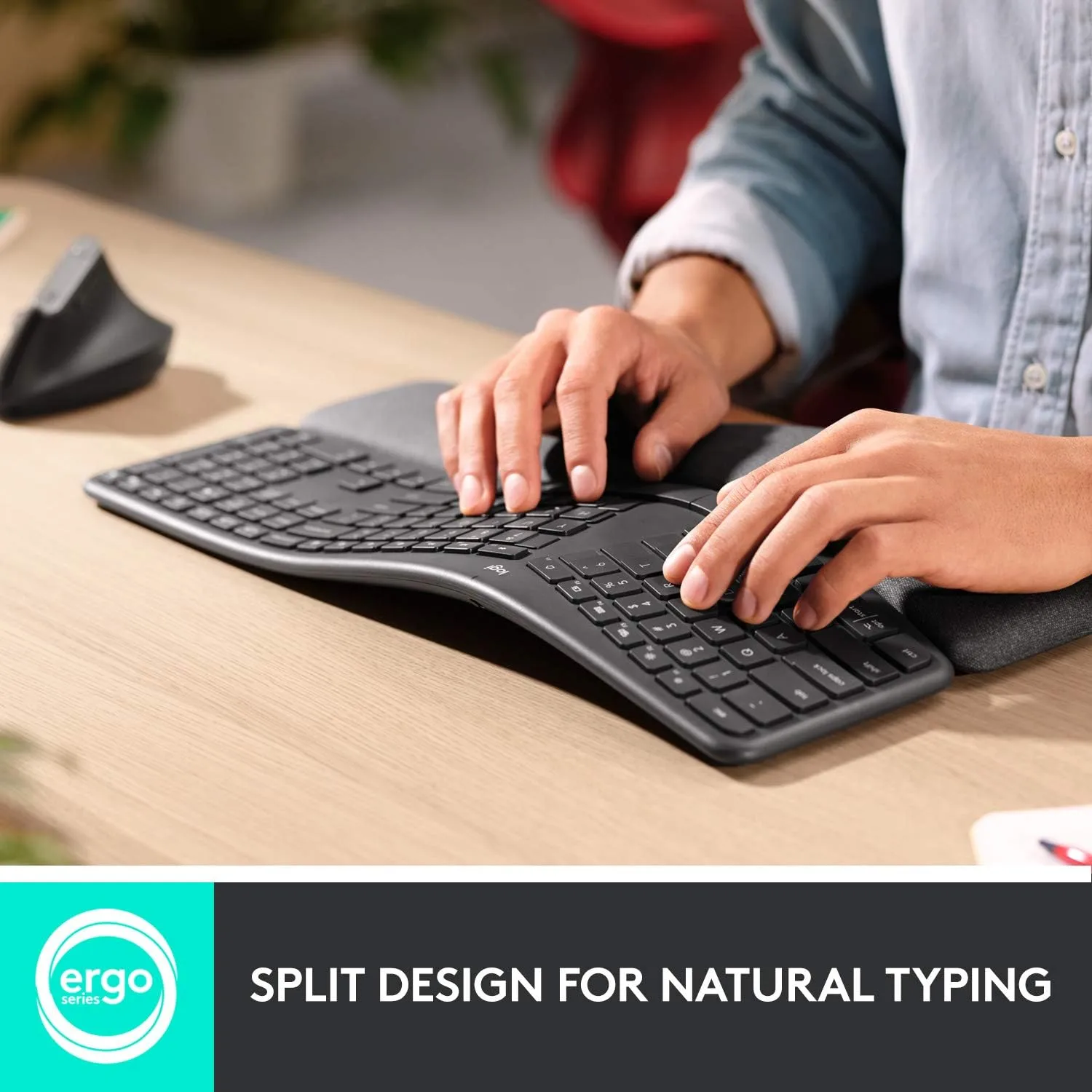 Logitech Ergo K860 Split Wireless Keyboard for Business - Ergonomic Design, Secured Logi Bolt Technology, Bluetooth