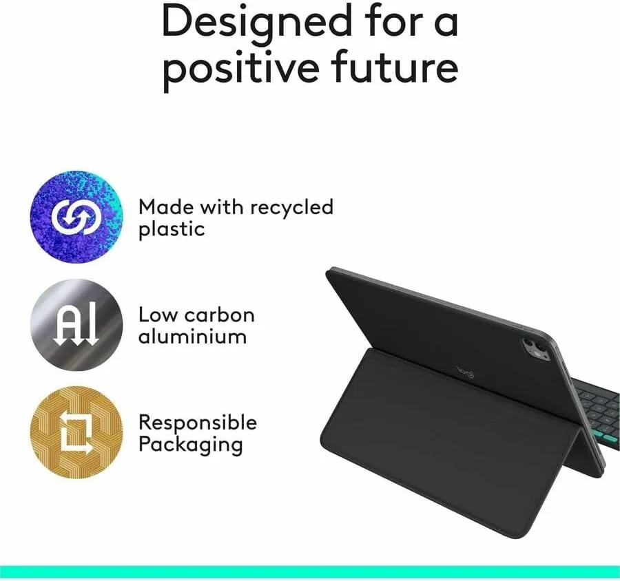 Logitech Flip Folio, Keyboard Case for iPad Pro 13-inch (M4 & M5) & iPad Air 13-inch (M2 & M3) (2024, 2025), Graphite