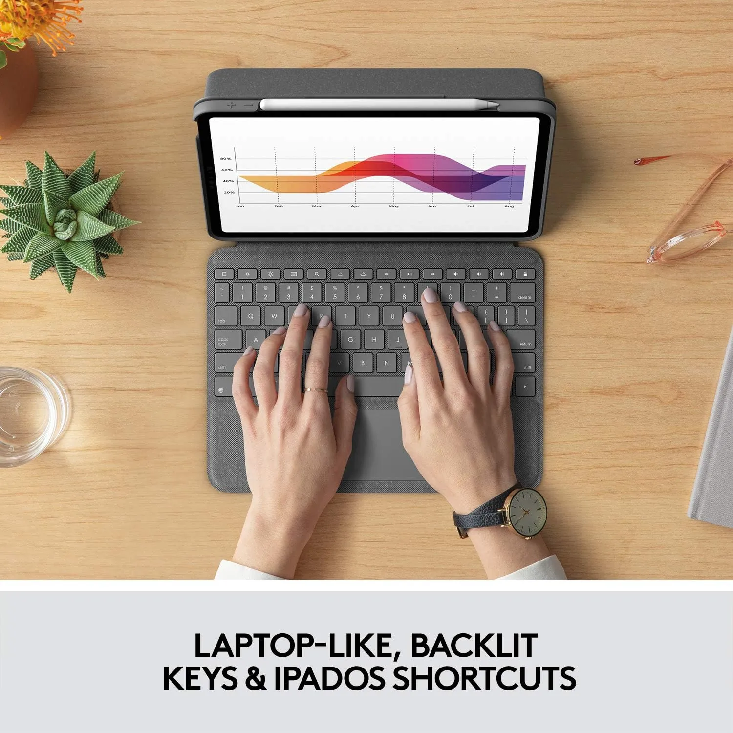 Logitech Folio Touch iPad Keyboard Case with Trackpad and Smart Connector for iPad Air 11-inch (M2 & M3)