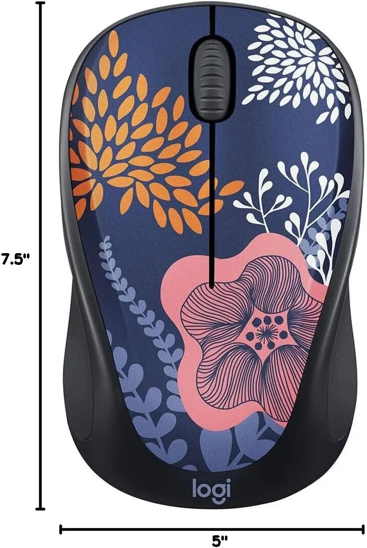 Logitech Design Collection Limited Edition Wireless Mouse Forest Floral