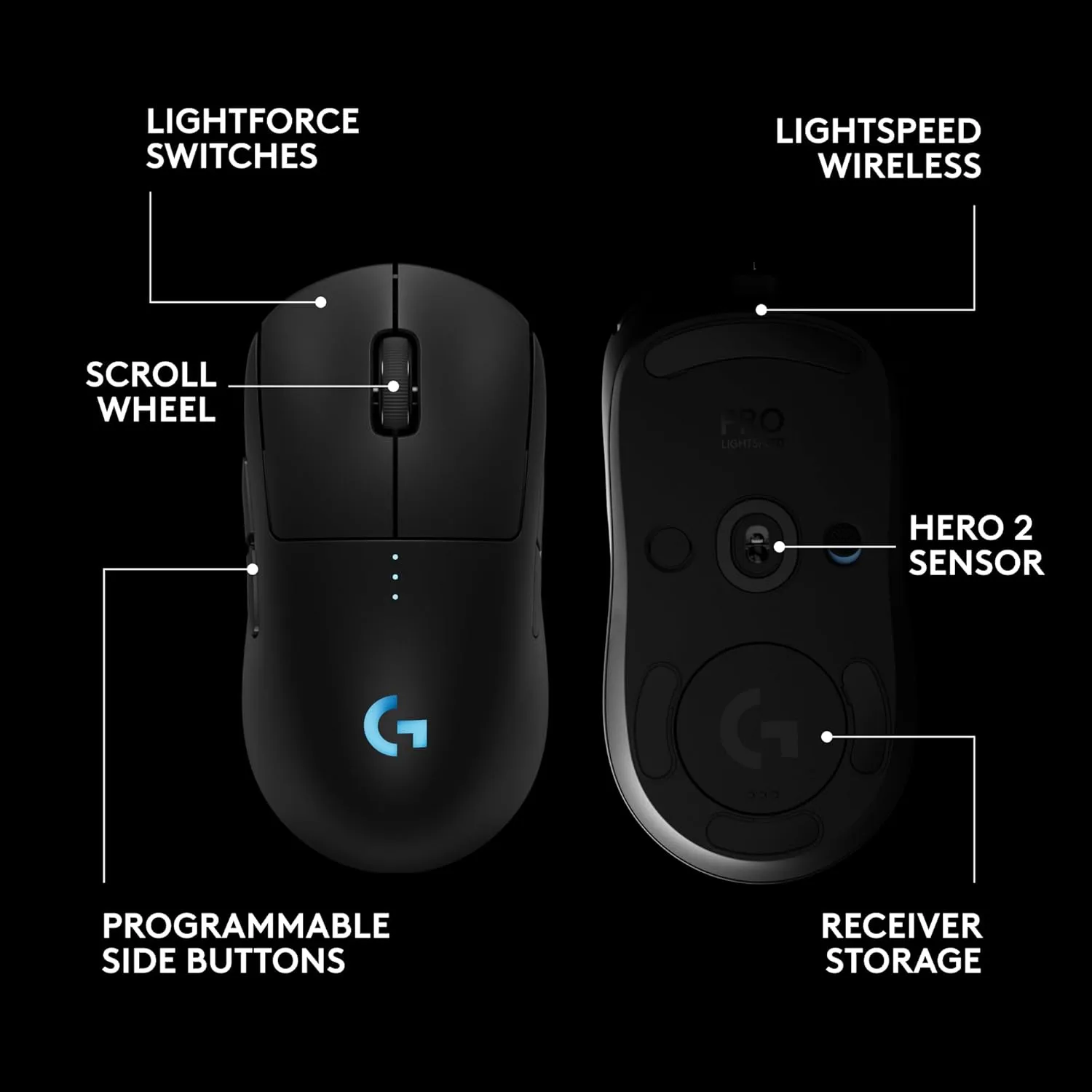 Logitech G PRO 2 LIGHTSPEED Wireless Gaming Mouse - Black