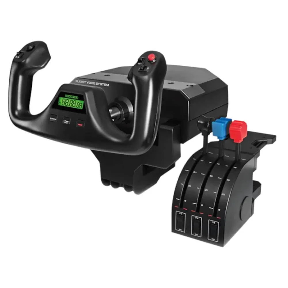 Logitech G PRO Flight Yoke System, Professional Simulation Yoke and Throttle Quadrant, 3 Modes, 75 Programmable Controls, Configurable Throttle Knobs, Steel Shaft, USB, PC - Black Yoke Only