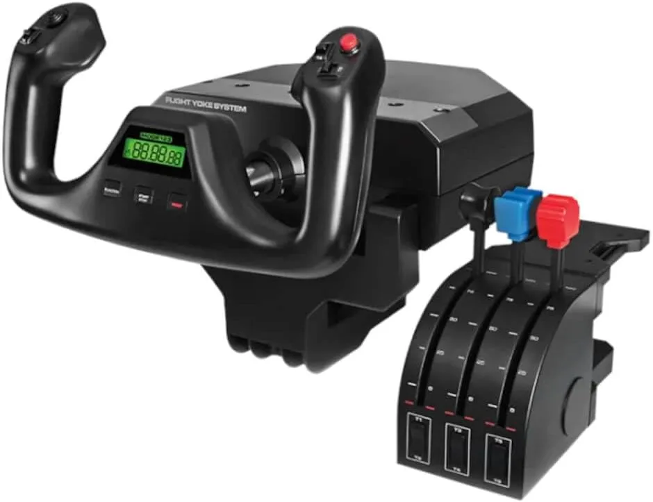 Logitech G PRO Flight Yoke System, Professional Simulation Yoke and Throttle Quadrant, 3 Modes, 75 Programmable Controls, Configurable Throttle Knobs, Steel Shaft, USB, PC - Black Yoke Only