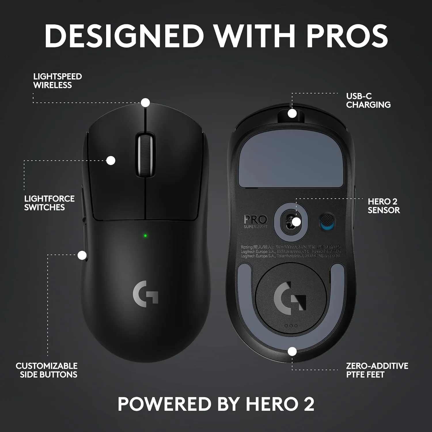 LOGITECH G PRO X Superlight 2/2c Wireless Gaming Mouse