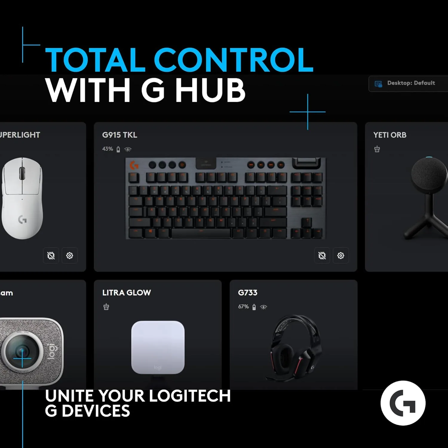 Logitech G Yeti Orb Condenser RGB Gaming Microphone with LIGHTSYNC, USB Mic for Streaming, Cardioid for PC/Mac