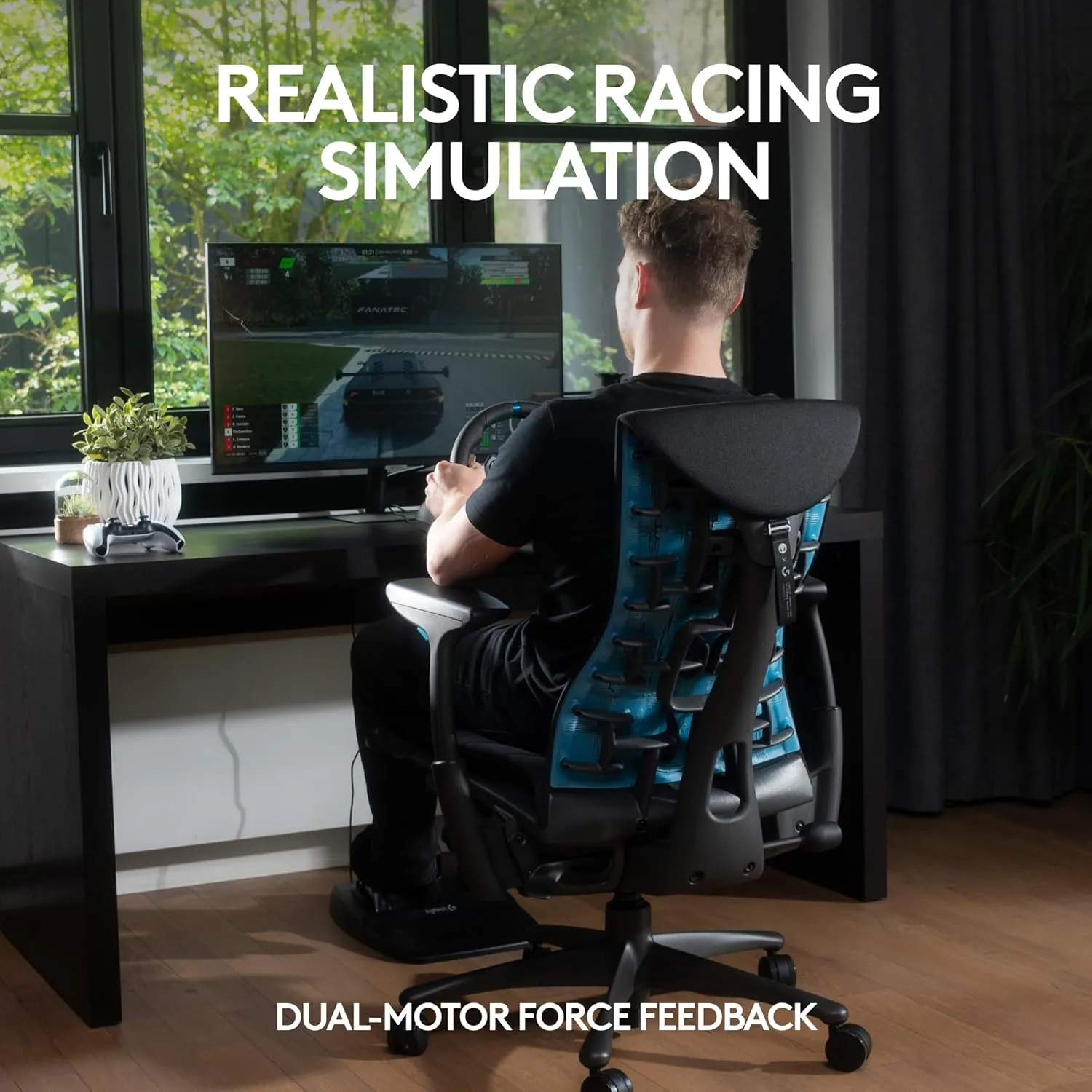 Logitech G29 Driving Force Racing Wheel and Floor Pedals for PS5, PS4, PC