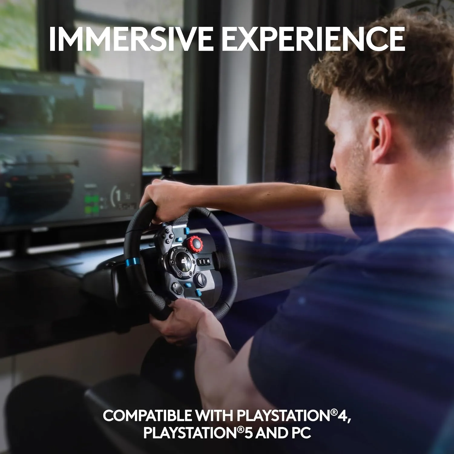 Logitech G29 Driving Force Racing Wheel and Floor Pedals for PS5, PS4, PC