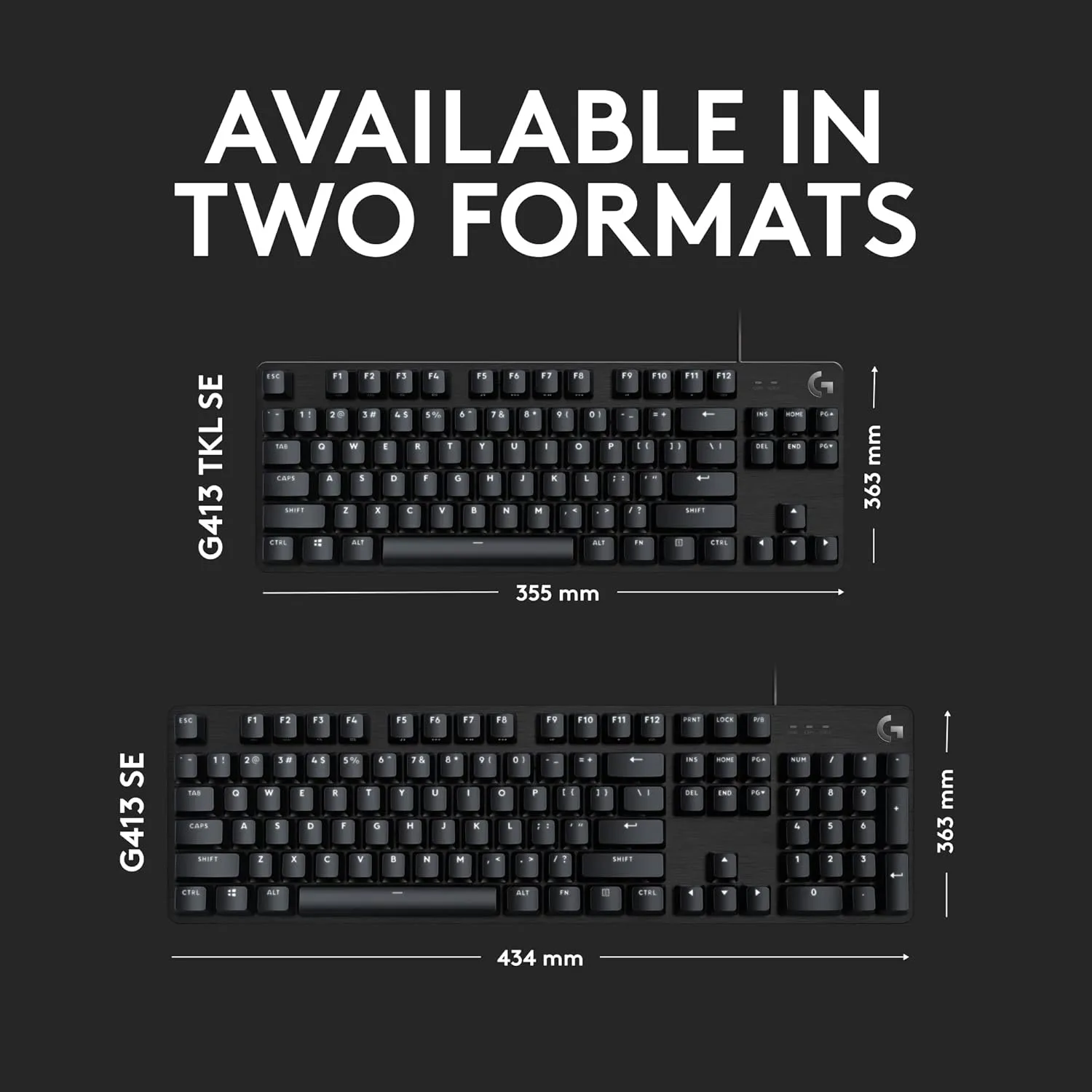 Logitech G413 SE Full-Size Mechanical Gaming Keyboard - Backlit Keyboard with Tactile Mechanical Switches, Anti-Ghosting