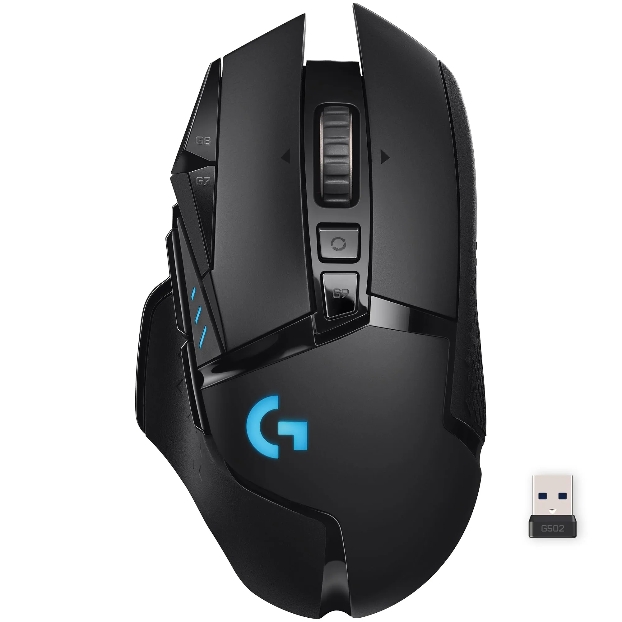 Logitech G502 Lightspeed Wireless Gaming Mouse with Hero 25K Sensor, PowerPlay Compatible, Tunable Weights and Lightsync RGB - Black Black Mouse
