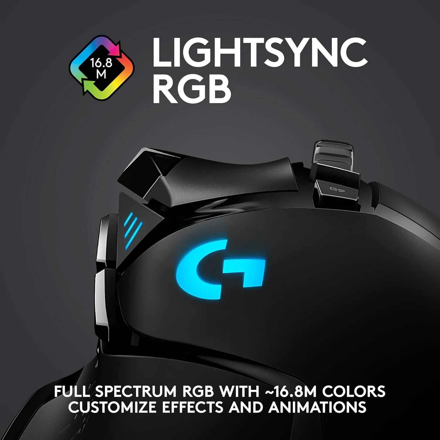 Logitech G502 Lightspeed Wireless Gaming Mouse with Hero 25K Sensor, PowerPlay Compatible, Tunable Weights and Lightsync RGB - Black Black Mouse