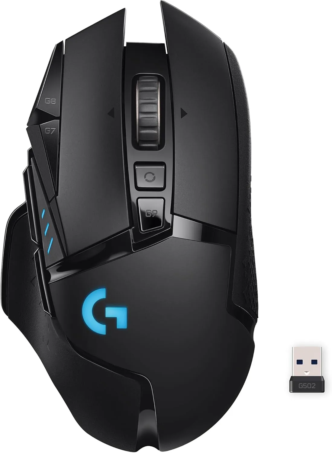 Logitech G502 Lightspeed Wireless Gaming Mouse with Hero 25K Sensor, PowerPlay Compatible, Tunable Weights and Lightsync RGB - Black Black Mouse