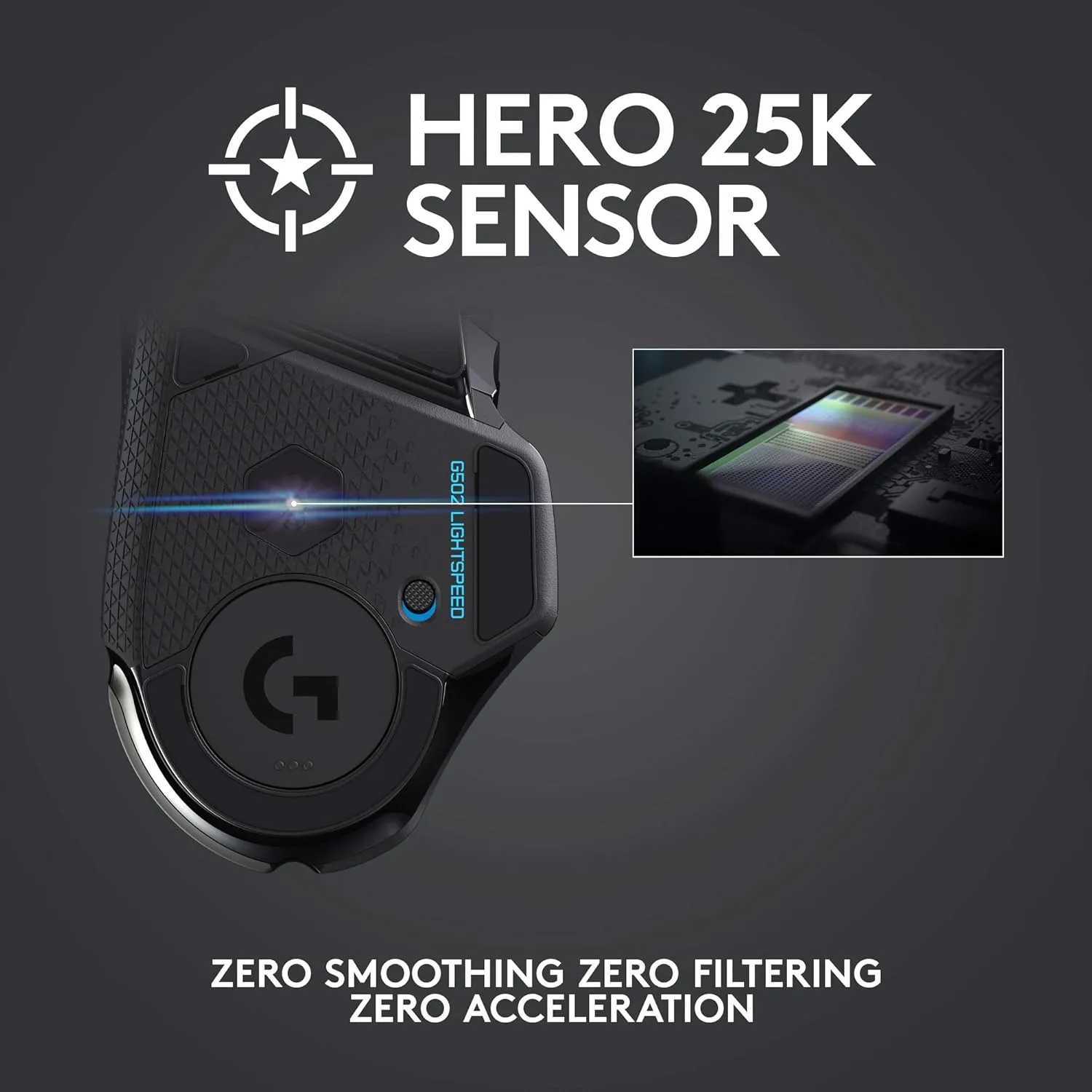 Logitech G502 Lightspeed Wireless Gaming Mouse with Hero 25K Sensor, PowerPlay Compatible, Tunable Weights and Lightsync RGB - Black Black Mouse