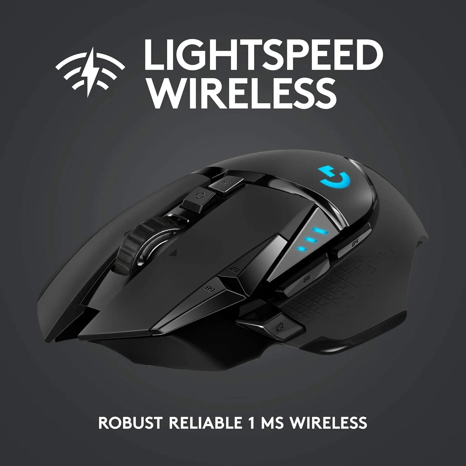 Logitech G502 Lightspeed Wireless Gaming Mouse with Hero 25K Sensor, PowerPlay Compatible, Tunable Weights and Lightsync RGB - Black Black Mouse