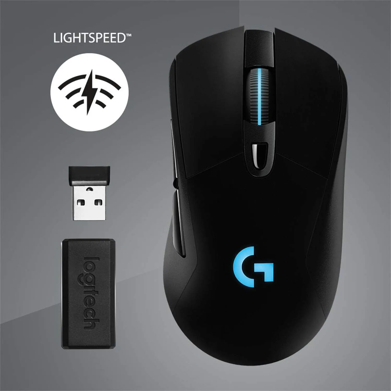 Logitech G703 Lightspeed Wireless Gaming Mouse W/Hero 25K Sensor, PowerPlay Compatible, Lightsync RGB, Lightweight 95G+10G Optional, 100-25,600 DPI, Rubber Side Grips - Black