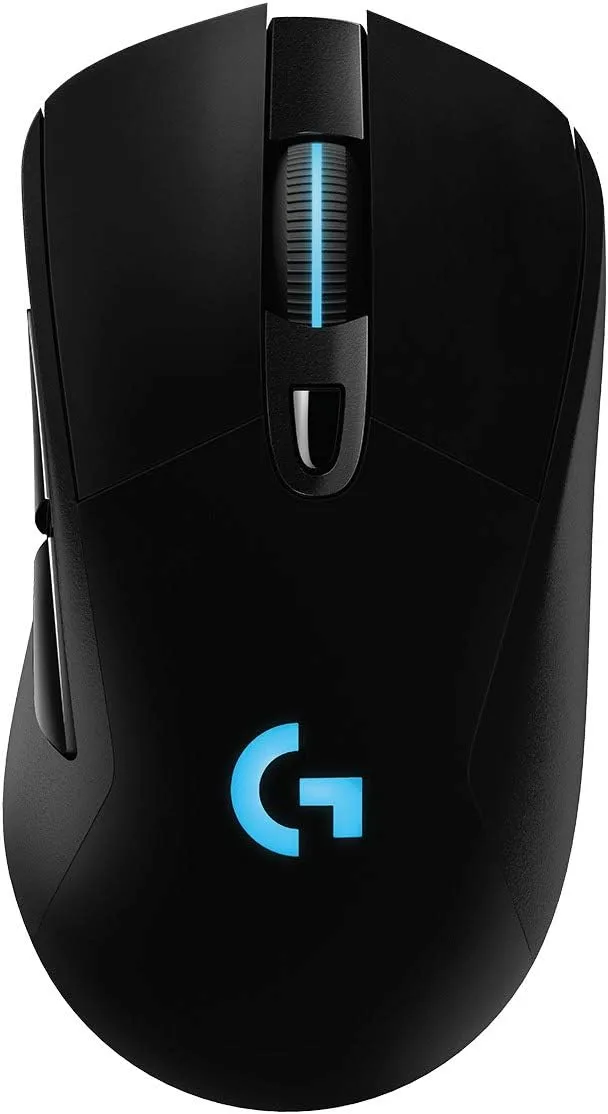 Logitech G703 Lightspeed Wireless Gaming Mouse W/Hero 25K Sensor, PowerPlay Compatible, Lightsync RGB, Lightweight 95G+10G Optional, 100-25,600 DPI, Rubber Side Grips - Black