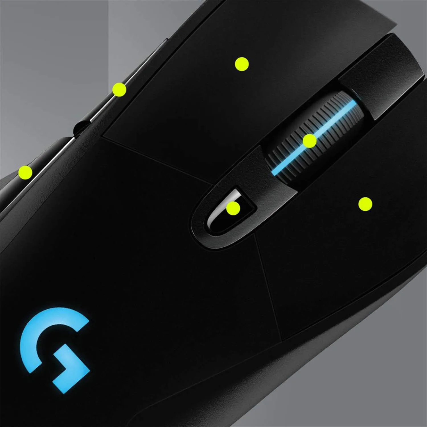 Logitech G703 Lightspeed Wireless Gaming Mouse W/Hero 25K Sensor, PowerPlay Compatible, Lightsync RGB, Lightweight 95G+10G Optional, 100-25,600 DPI, Rubber Side Grips - Black
