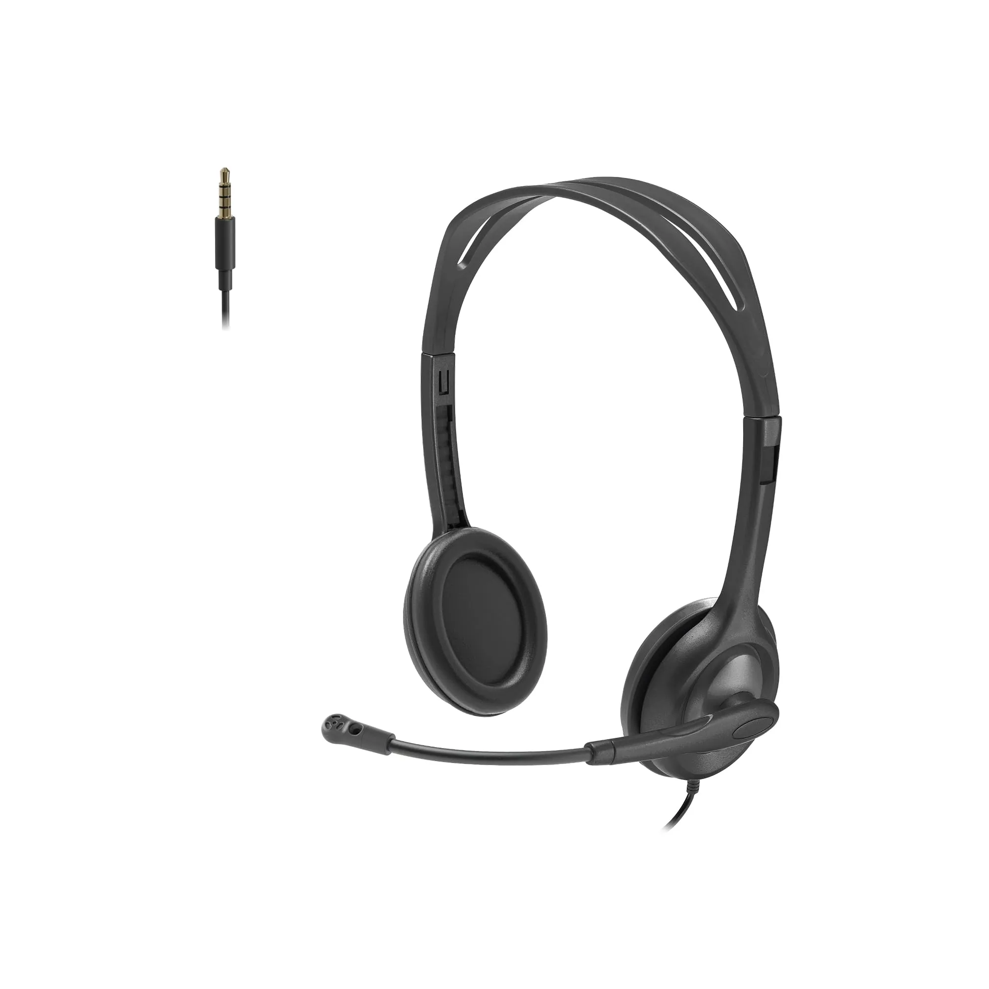 Logitech H111 Stereo Headset with 3.5 mm Audio Jack, Black Leatherette Cushion
