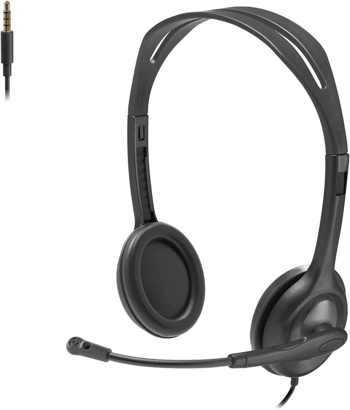 Logitech H111 Stereo Headset with 3.5 mm Audio Jack, Black Leatherette Cushion