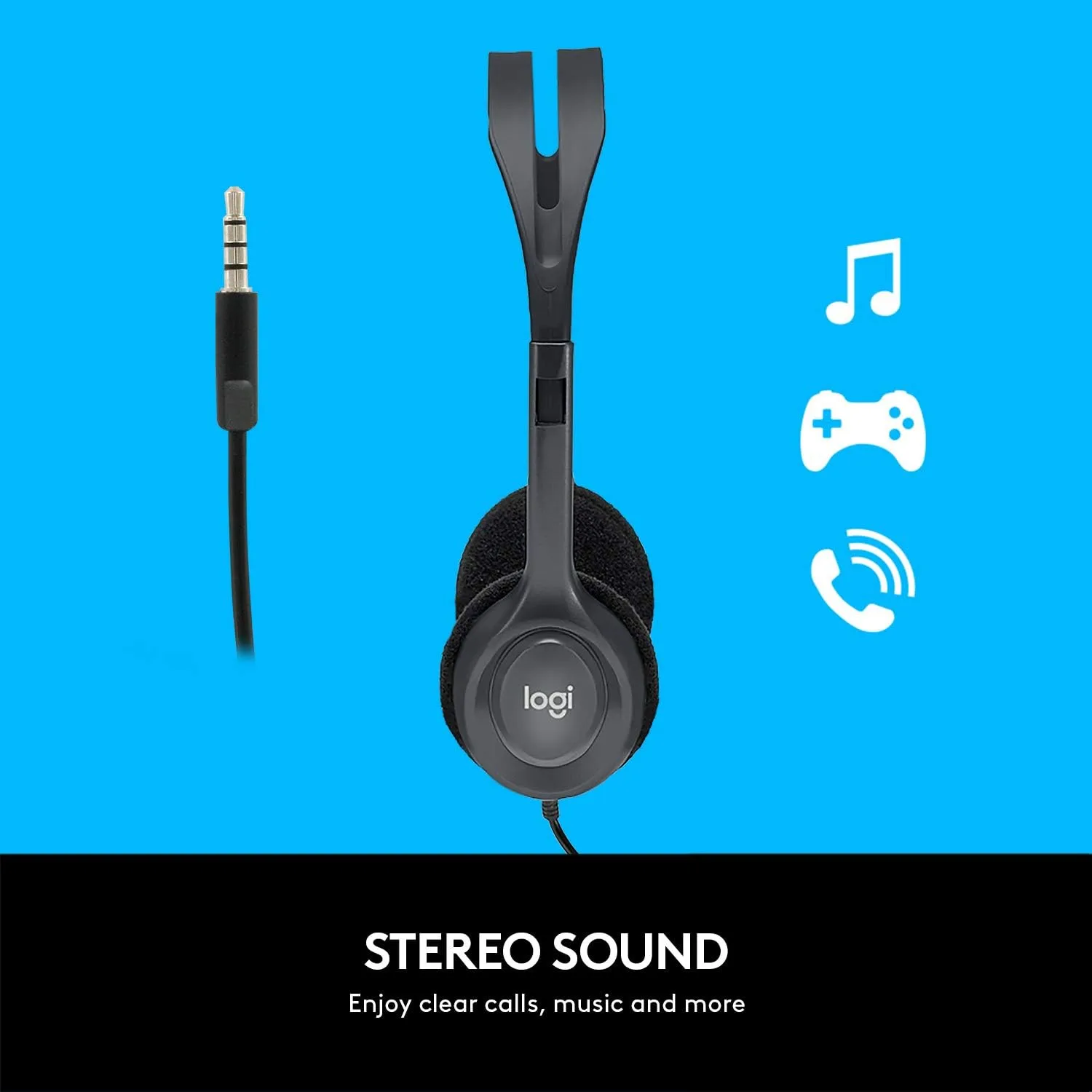 Logitech H111 Wired Stereo Headset with Noise-Cancelling Microphone