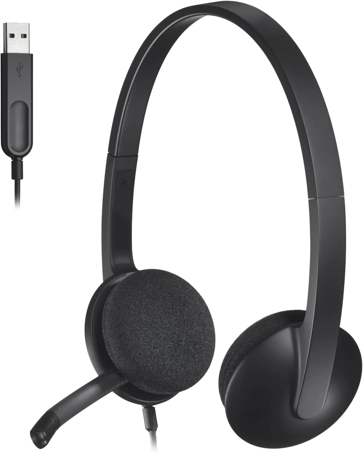 Logitech USB Headset H340, Stereo, USB Headset for Windows and Mac - Black