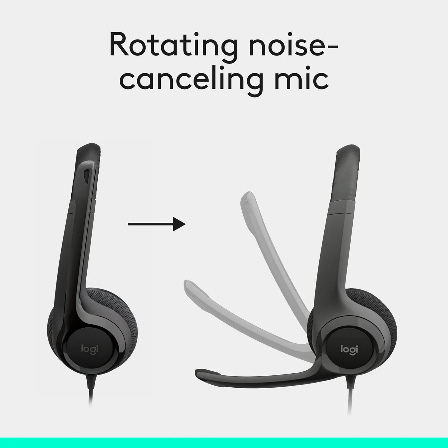 Logitech H390 Gaming Headphones, Wired Headphones with Mic, USB Headset with Microphone for PC