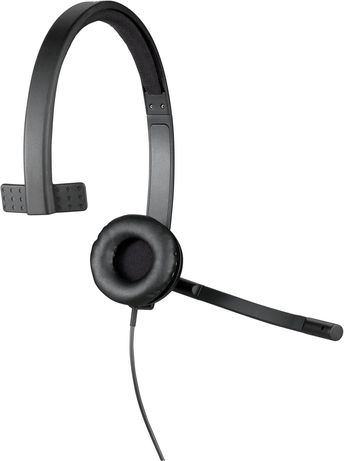 Logitech H570e Wired Headset, Mono Headphones with Noise-Cancelling Microphone, USB, In-Line Controls with Mute Button, Indicator LED, PC/Mac/Laptop - Black