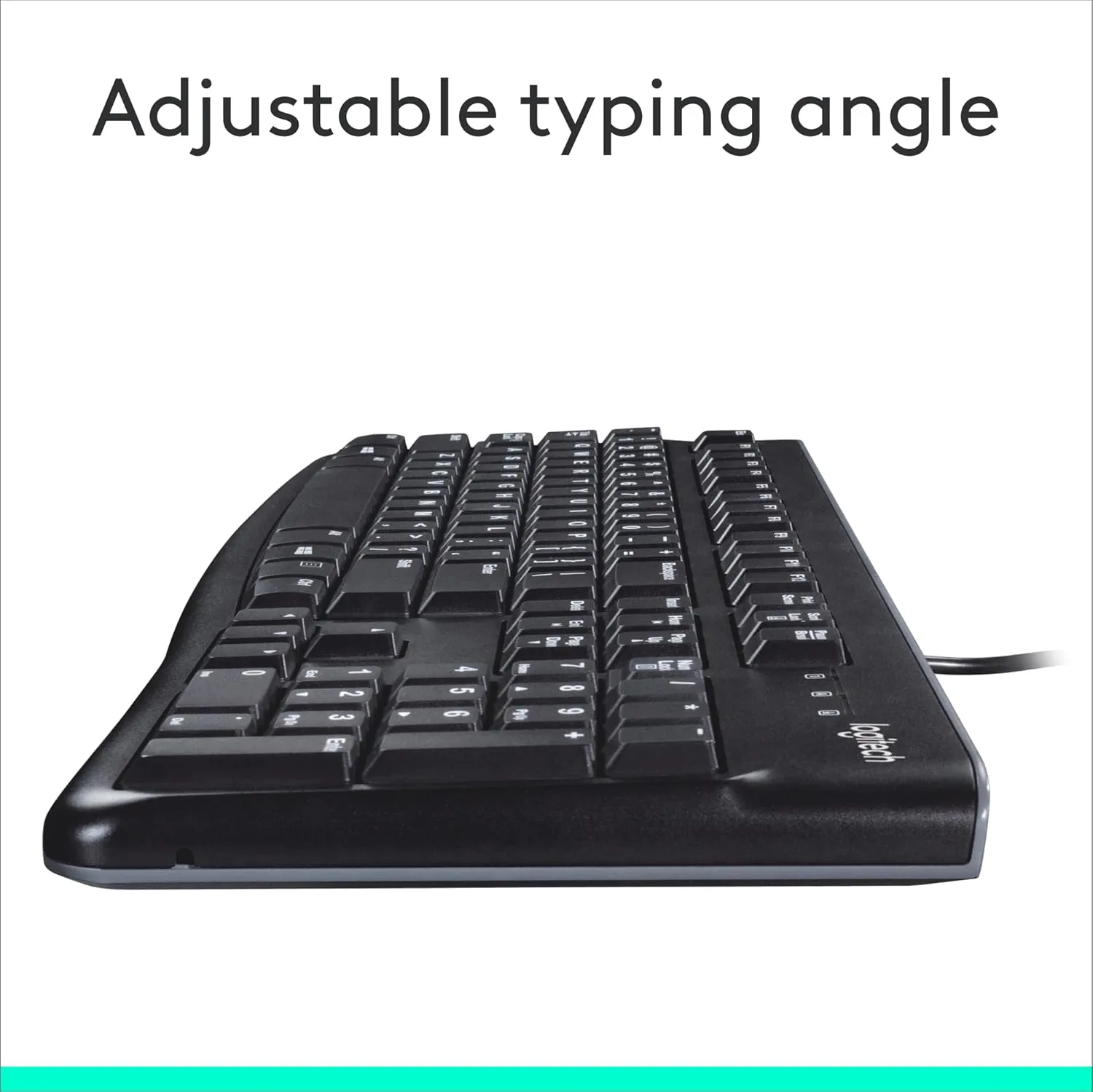 Logitech K120 Wired Keyboard for Windows, Plug and Play, Full-Size, Spill-Resistant, Curved Space Bar, Compatible with PC