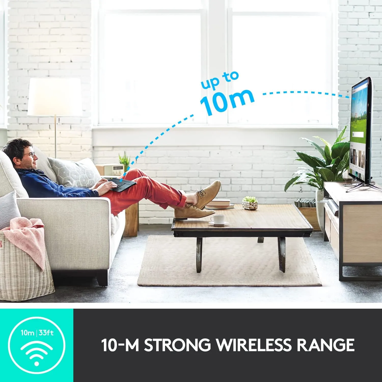 Logitech K400 Plus Wireless Touch TV Keyboard With Easy Media Control and Built-in Touchpad